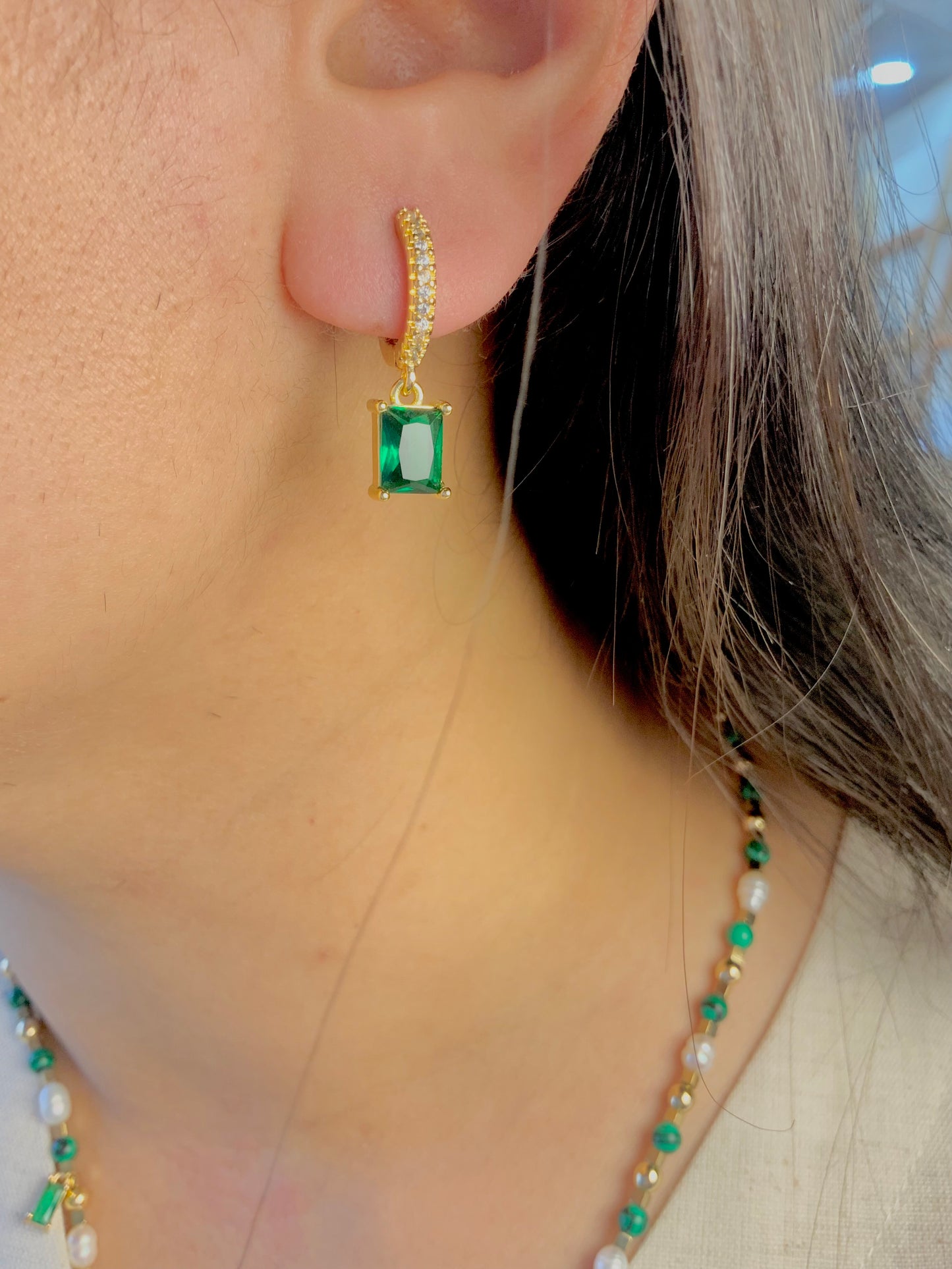 Emerald empress hoops
