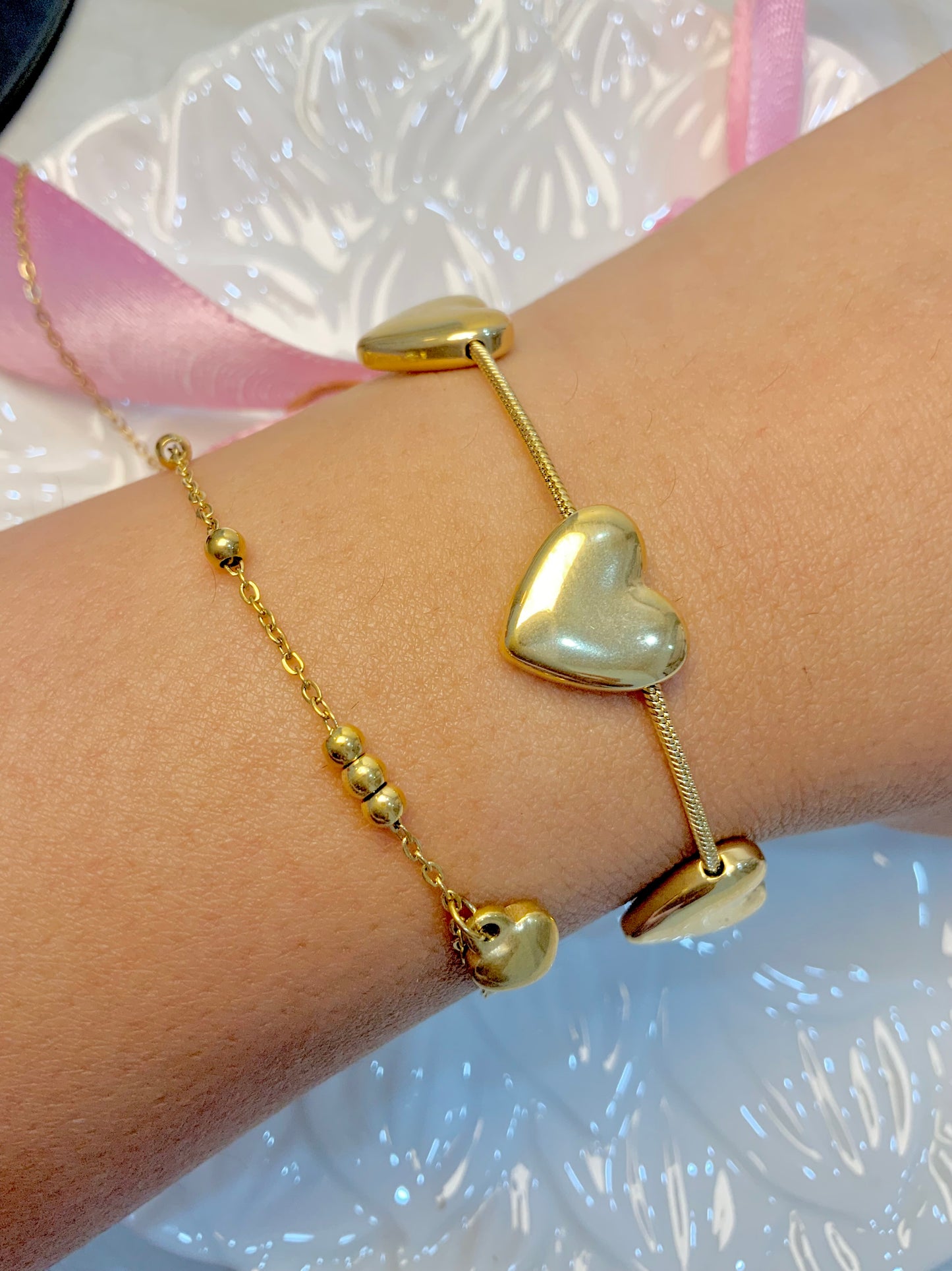 Golden Heartline Bracelet