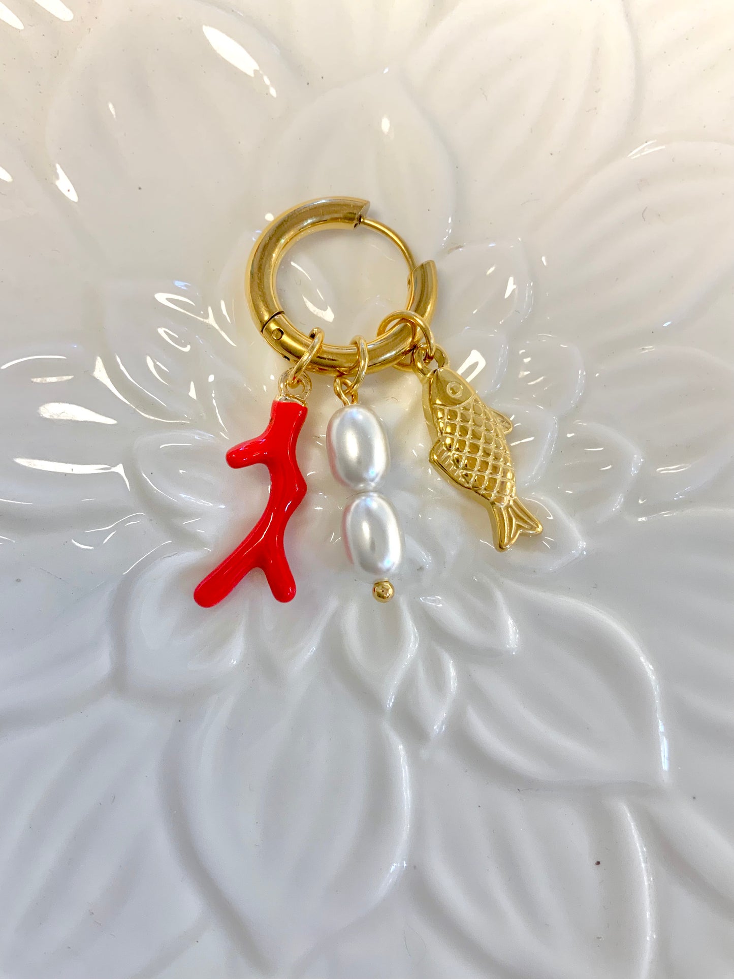 Mediterranean Trio Charm Hoop
