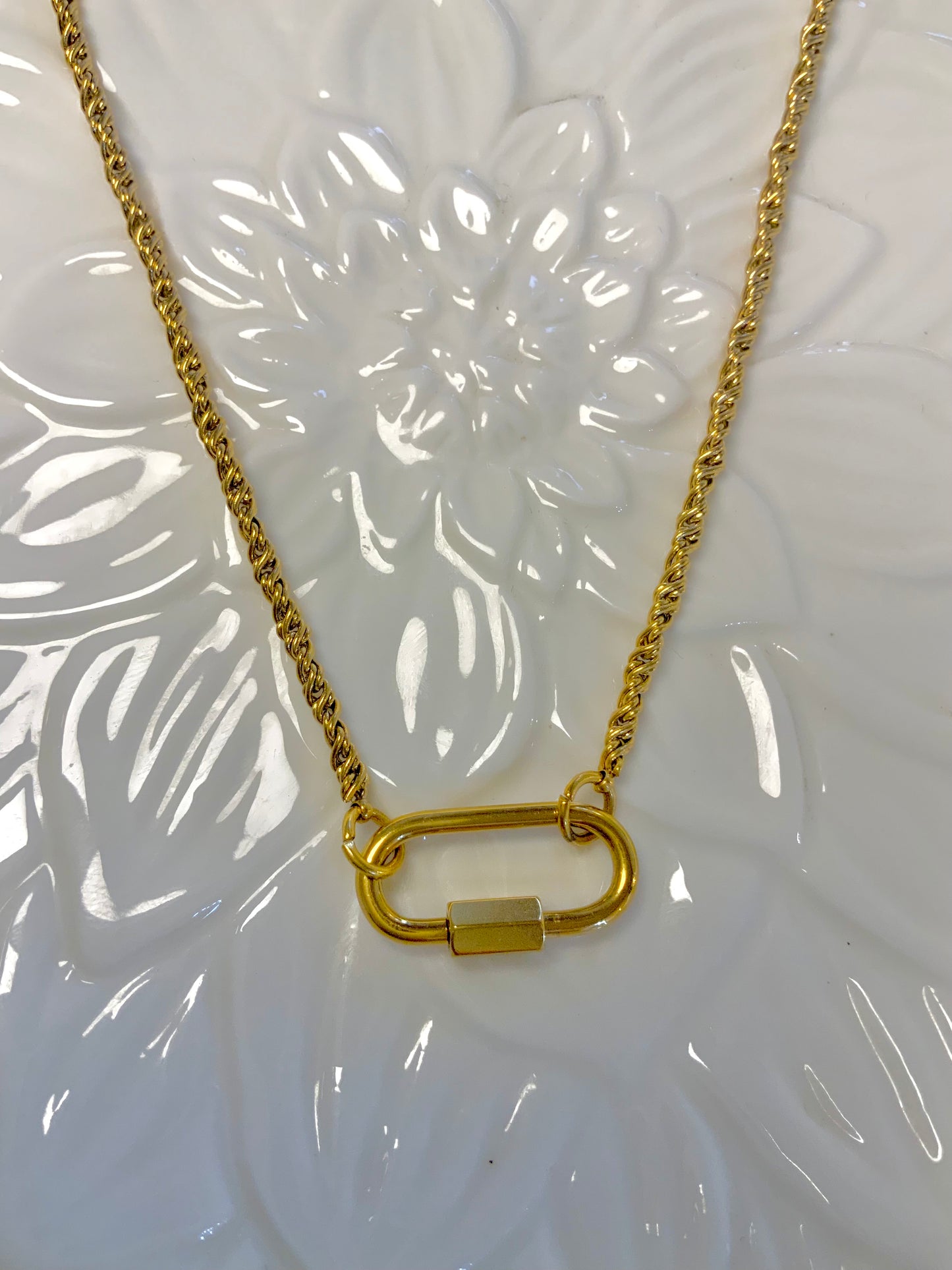 Carabiner charm necklace