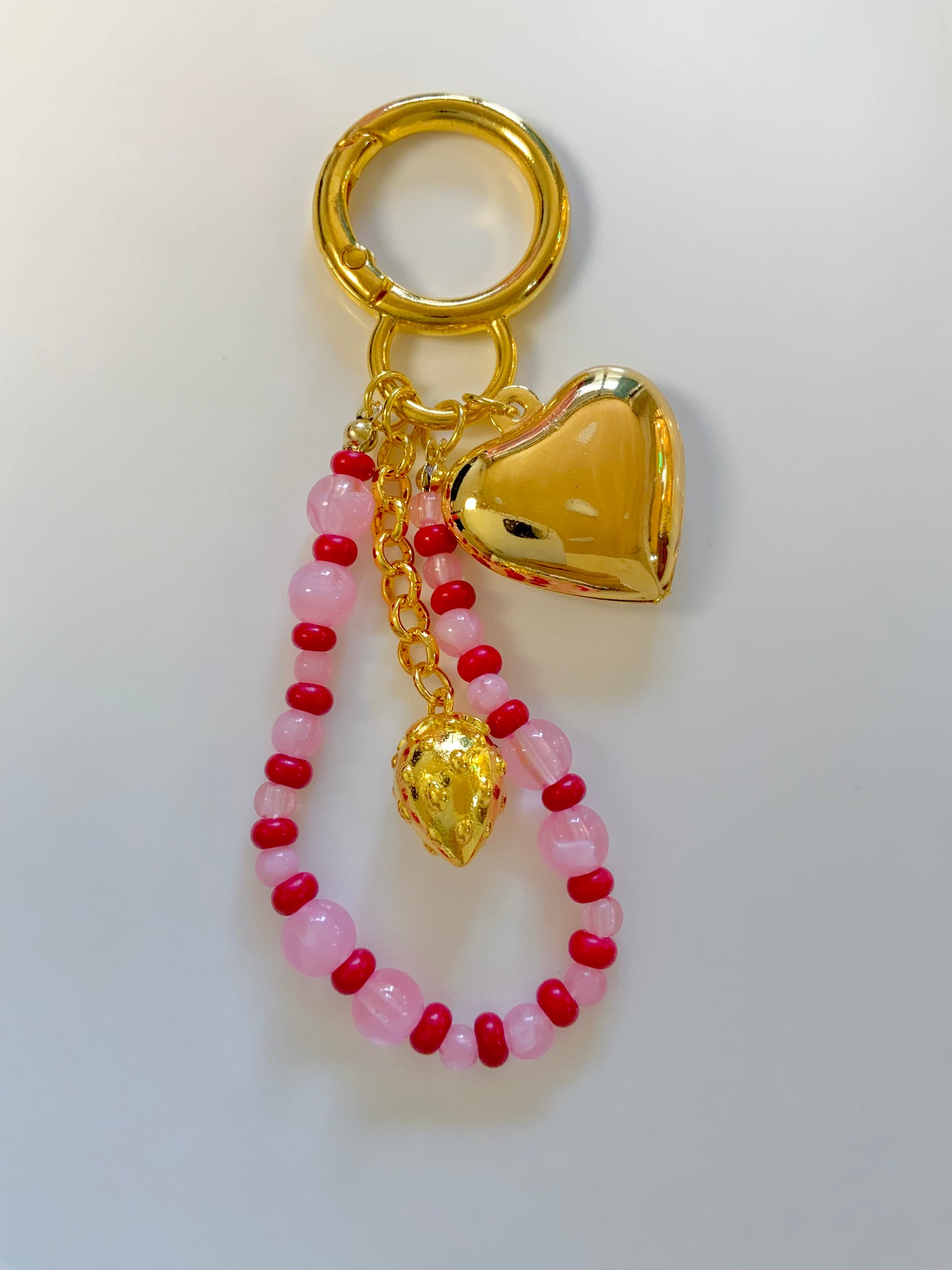 Strawberry kisses bag charm