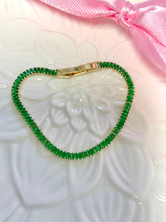 Verdant glow tennis bracelet
