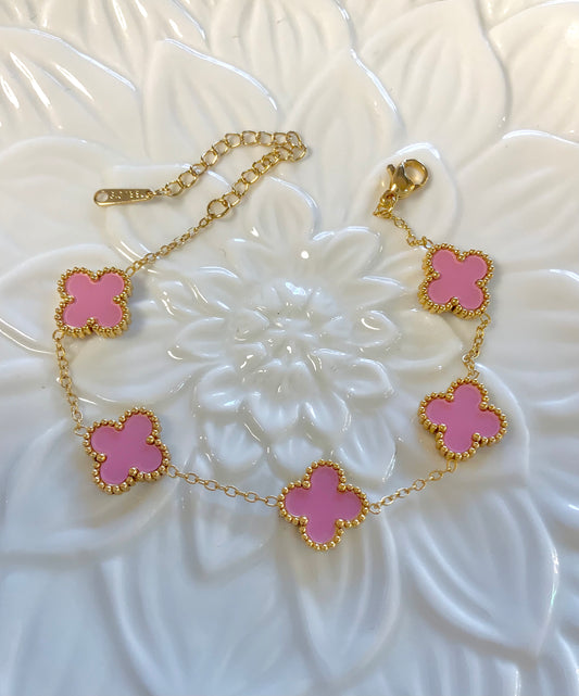 Bubblegum clover bracelet