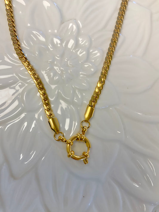 Snake chain charm necklace