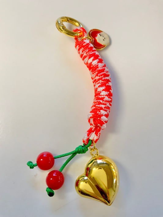 Cherry heart charm