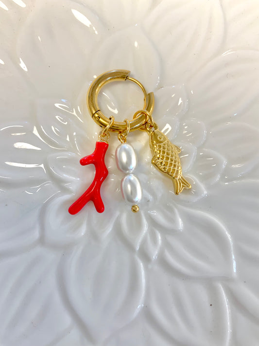 Mediterranean Trio Charm Hoop