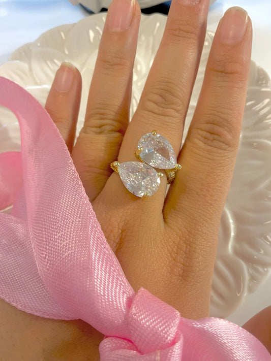 Moonlit rosé ring(white crystal)