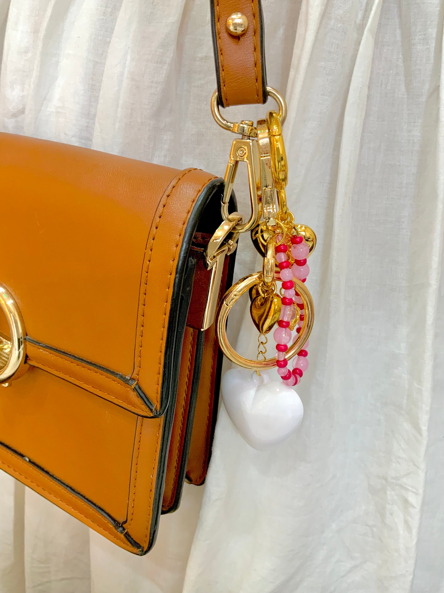 Strawberry kisses bag charm