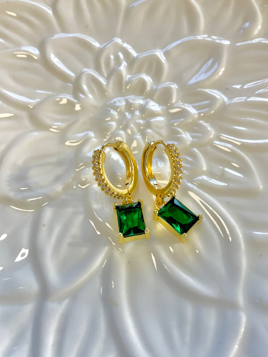 Emerald empress hoops
