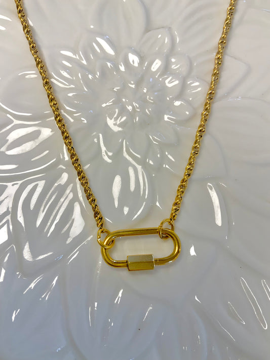 Carabiner charm necklace