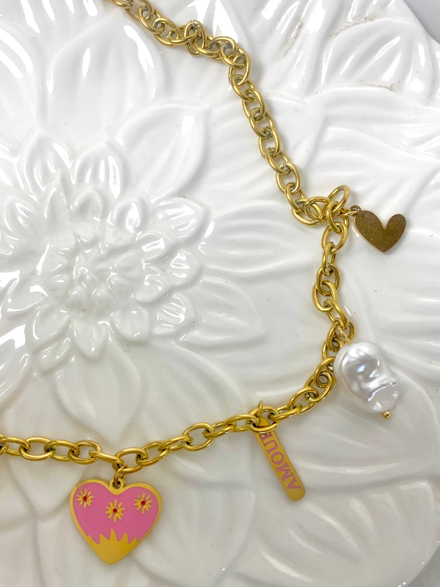 Heart charmis necklace