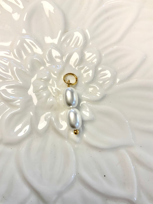 Double pearl drop charm